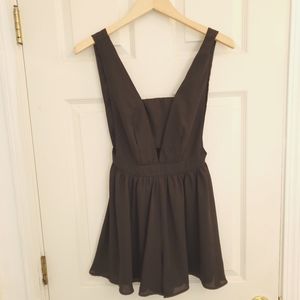 Sleeveless Bandeau Black Romper Size Small